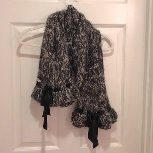 Betsey Johnson Knit Scarf with Bows
